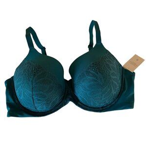 Auden Teal Lace Full Coverage‎ Bra 44DD With Adjustable Straps NWT